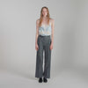 Mireillo Rhinestone Check Wool Trousers Dark Grey
