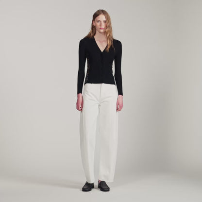 Gabriele Cardigan With Lace Panel Black