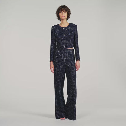 Carlisle Decorative tweed trousers Blue