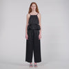 Azelie Ruffled Crop Top Black