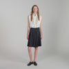 Fennelisse Long High-Waisted Pleated Shorts Black