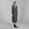 Evan Long Wool Coat With Rhinestones Dark Grey