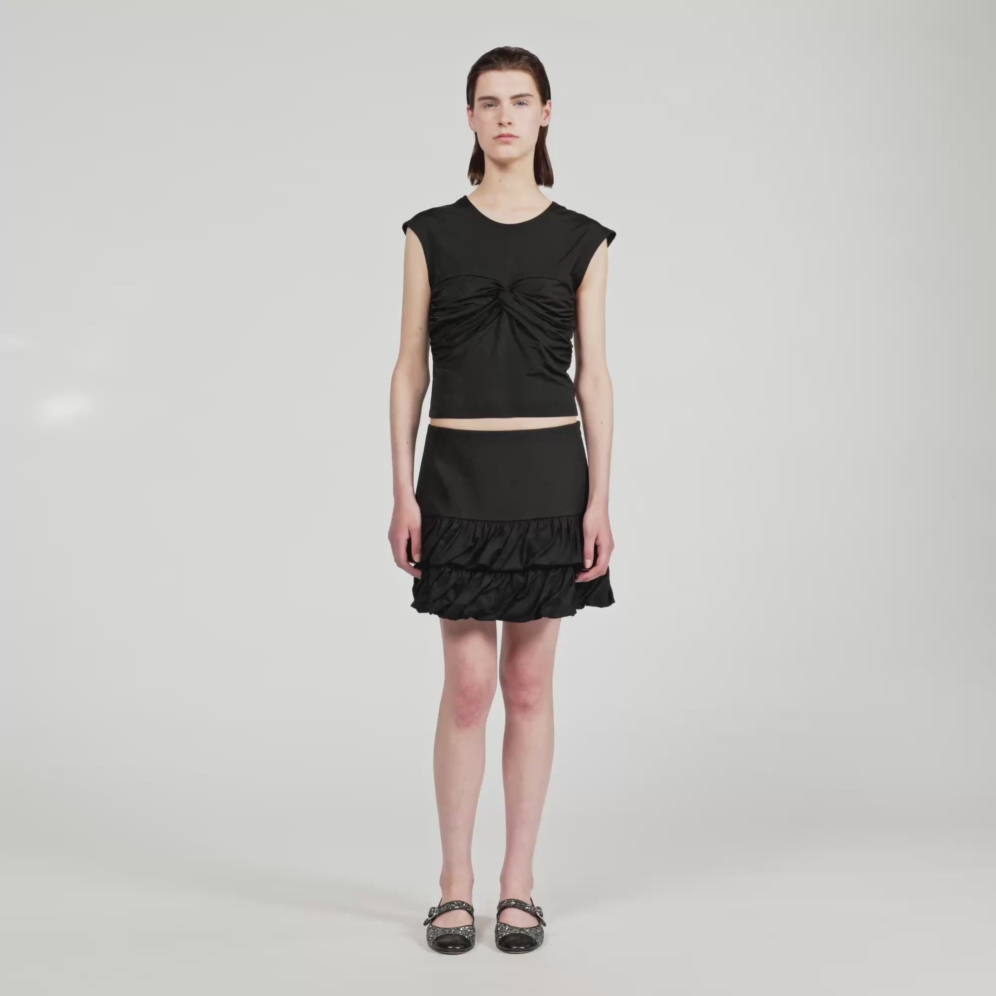 Draped T Shirt Black
