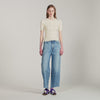 Calypsea Jumper With Ribbed Button Placket Ecru