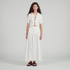 Aleo Ruffled Crop Top White
