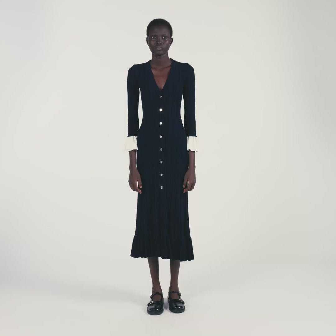 two tone knit dress Nara Two-Tone Maxi Navy Blue persistent_note: 30% Off + Extra 15% Off Orders $65 Or More!