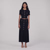 Venice Pointelle Knit Maxi Skirt Black