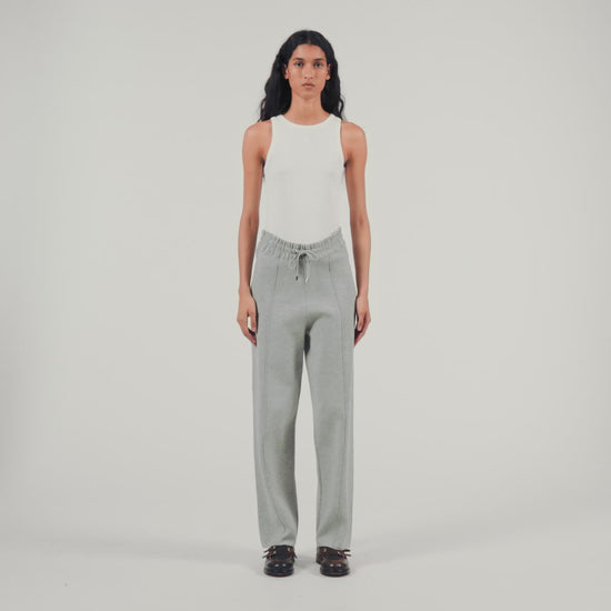Knitted Straight-Leg Pants Grey