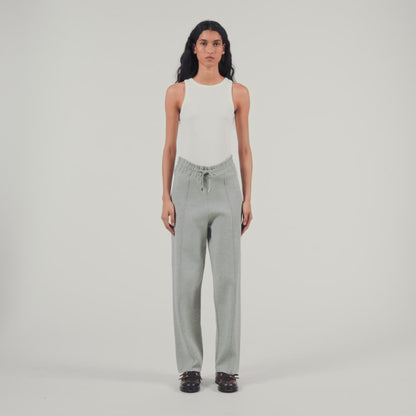 Knitted Straight-Leg Pants Grey